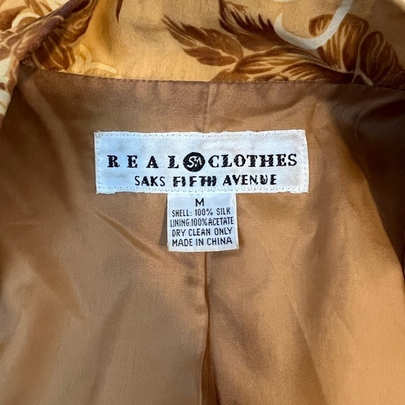 𝅺vintage Saks Fifth Avenue Women’s Silk Blazer Size Medium - Picture 13 of 13